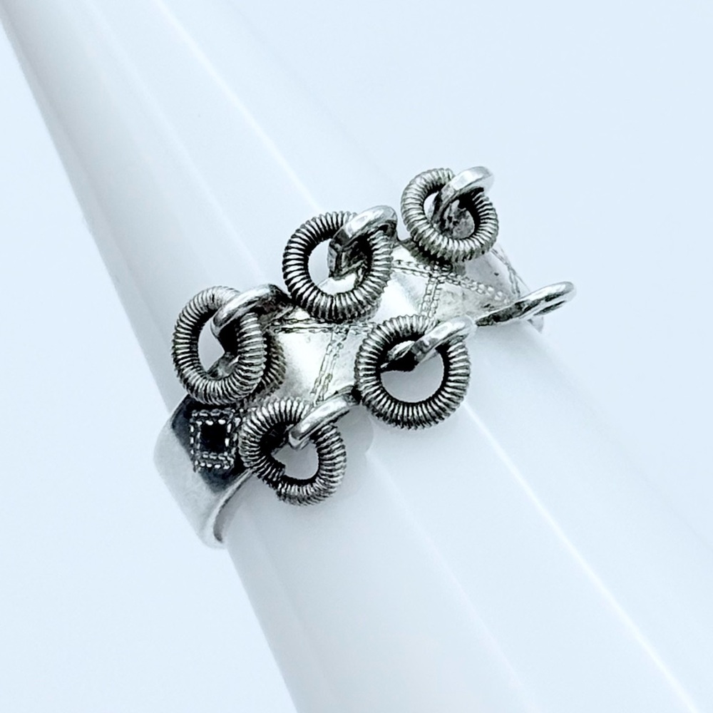 Sweden Sami Style Sterling Silver Ring - Vintage 1962 K&EC Scandinavian 925S